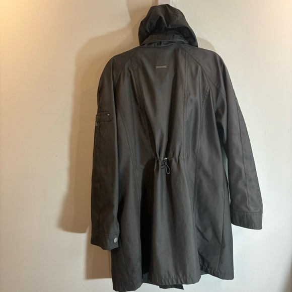 LONDON FOG Sz XL Jacket Coat Snap Zipper Closure Drawstrings Hooded Lined - Picture 5 of 13